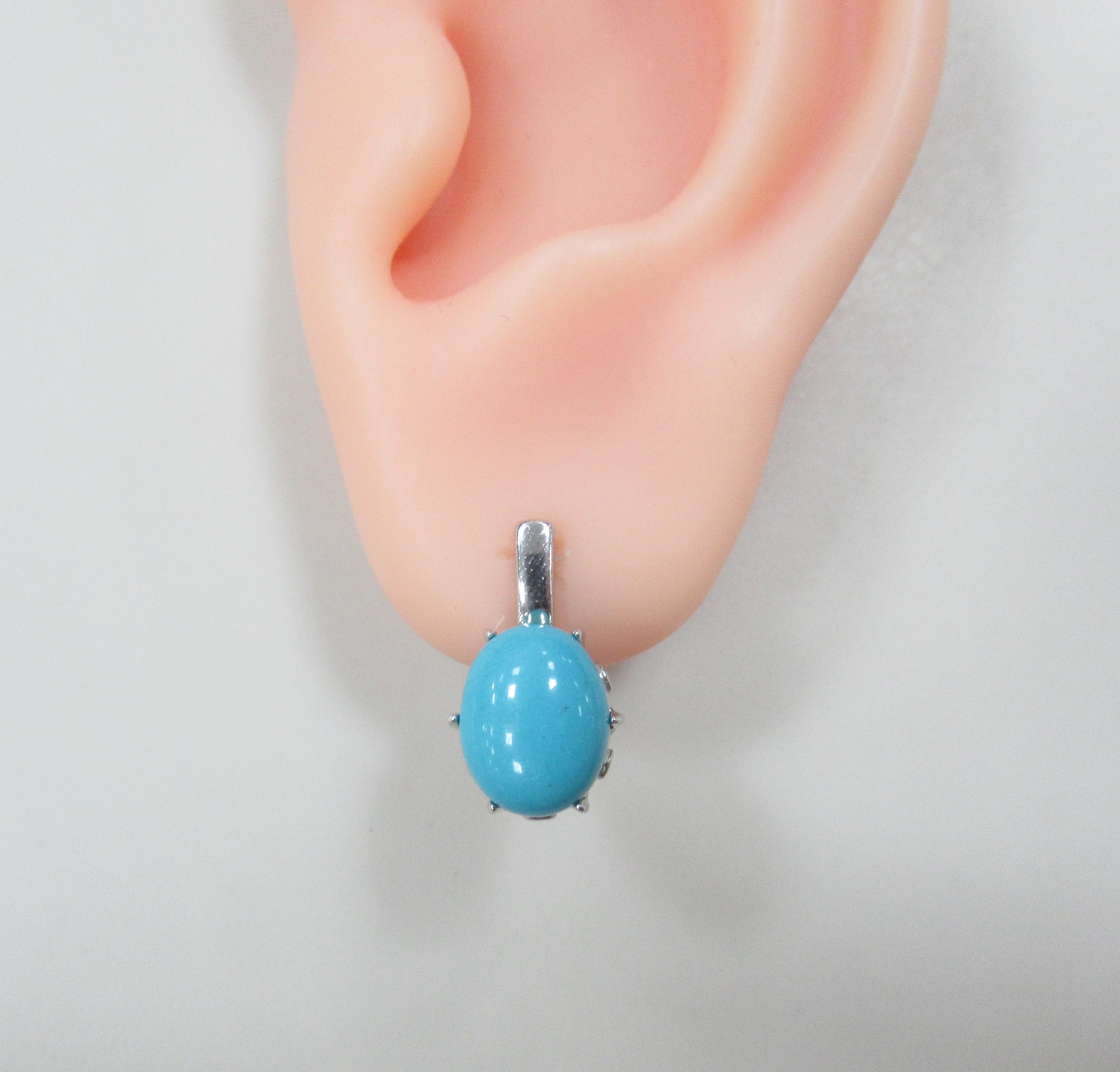 Серебряные серьги с бирюзой